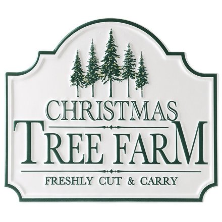 Metal Tree Farm Christmas Sign